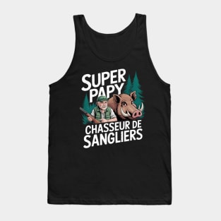 Super Grandpa Wild Boar Hunter Retirement Hunting  Idea Tank Top